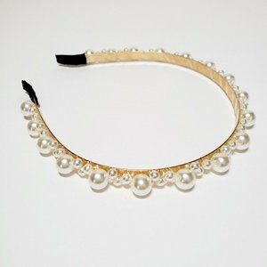 Trendy Pearl Gold Headband Women's